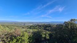 Vue sur la plaine et les sommets enneigés
